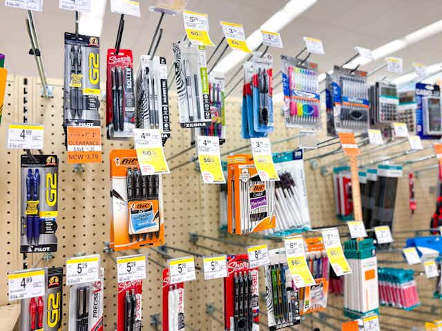 School Supplies Now 90% Off at Walgreens: $0.20 Bic Pens, $0.71 Sharpie card image