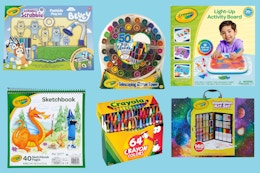 collage with six crayola craft products