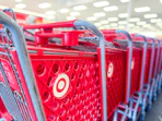 stack of target shopping carts