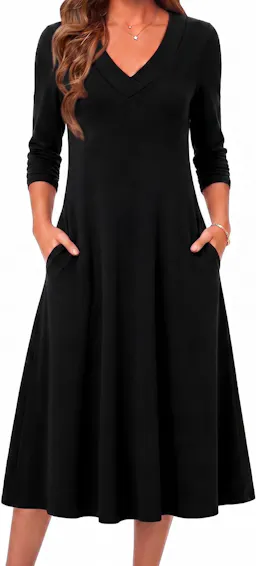 Women's Long Sleeve Midi Dress