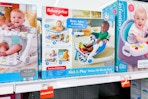 meijer fisher price kick and play on store shelf