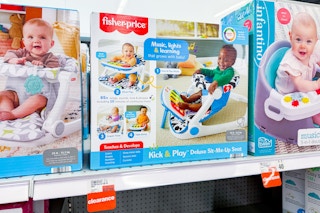 meijer fisher price kick and play on store shelf