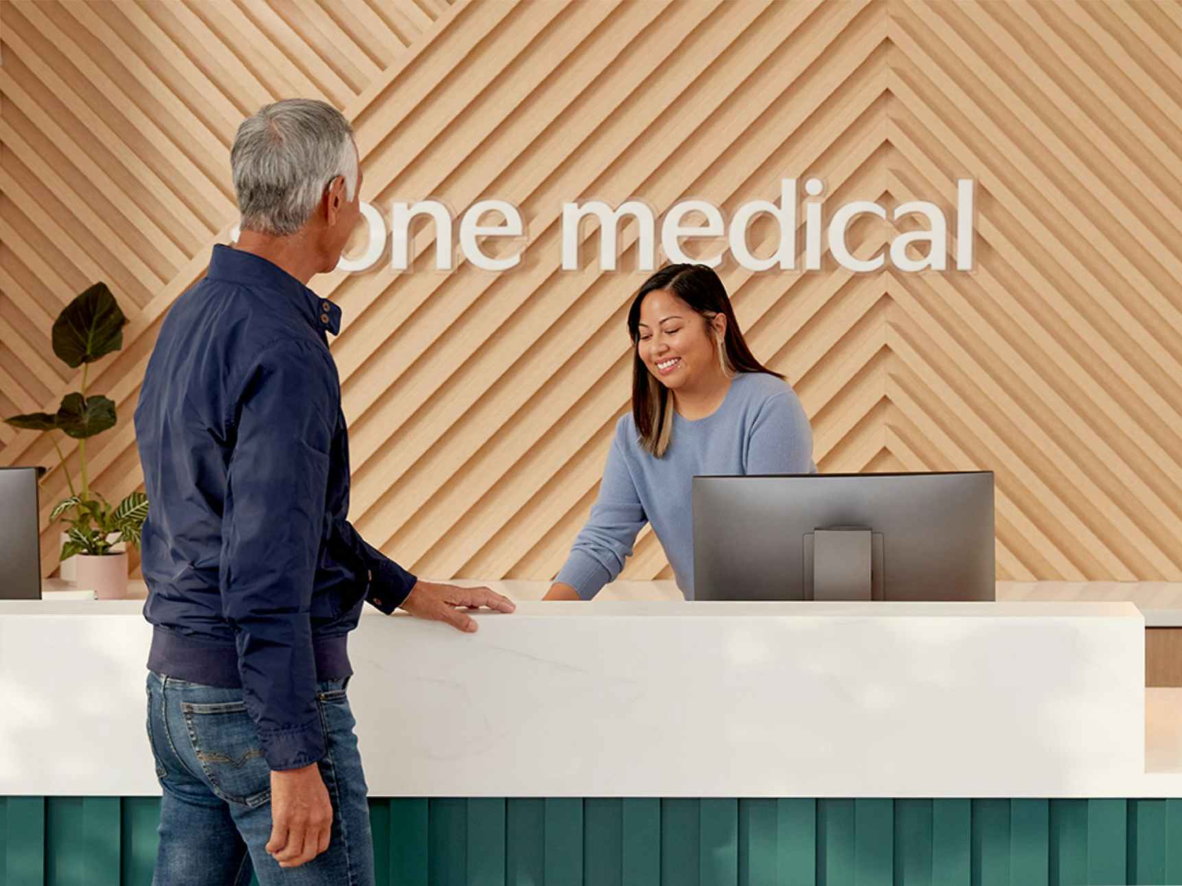 person checking in at one medical office