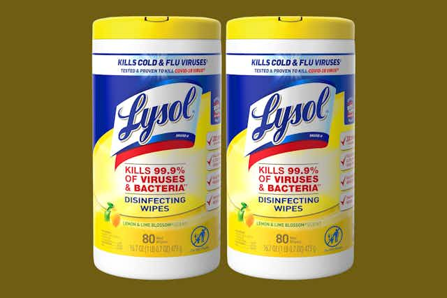 Lysol Multisurface Disinfectant Wipes 2-Pack, as Low as $6.48 on Amazon card image