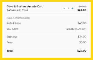 Dave & Buster Cart Image