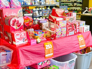 dollar general valentine's day candy clearance table