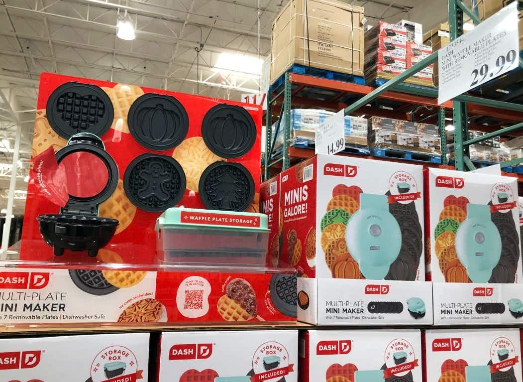 Costco Is Selling an Exclusive Dash Waffle Maker Bundle That Comes With 7  Holiday Designs