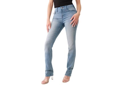 True Religion Women's Mid Rise Straight Jeans
