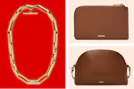 3 Fossil items: necklace, wallet & handbag