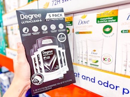 Save $3.75 on Degree and $4 on Dove Deodorant at Costco card image