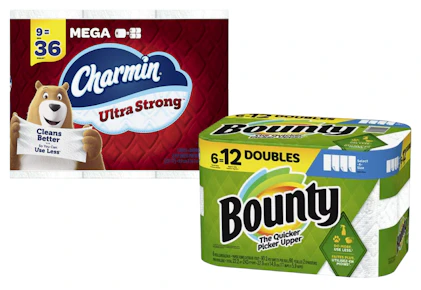 1 Charmin + 1 Bounty Paper Products