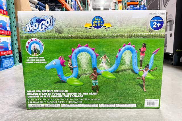 Costco Clearance Deal: Giant Sea Serpent Sprinkler, Only $9.97 (Reg. $50) card image