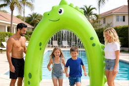 a sprinkler near a pool