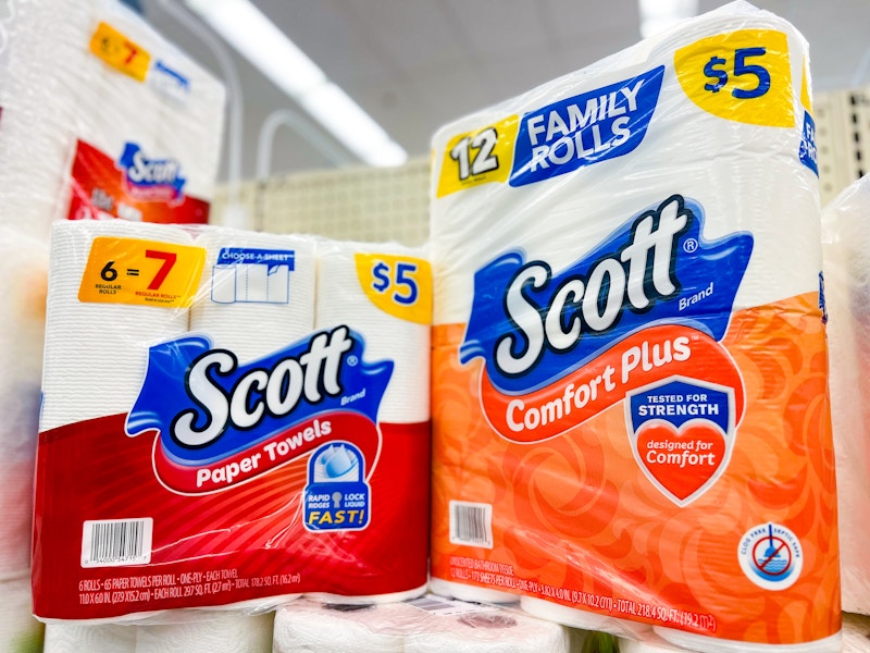 two packs of scott on store shelf