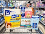 Charmin, Dawn, Chicken of the Sea, Partake & Kul Mocks in Walmart shopping cart
