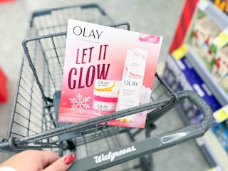 olay indulgent gift set in walgreens cart