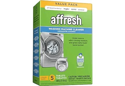 5 Affresh Washing Machine Cleaner Packs