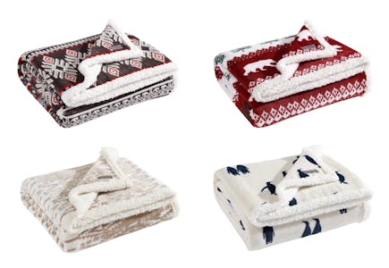 Eddie Bauer Fleece Sherpa Throw