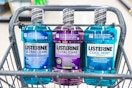 listerine mouthwashes in a walgreens shopping cart