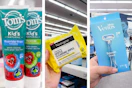 collage image of toms toothpaste, neutrogena makeup wipes, and venus razor