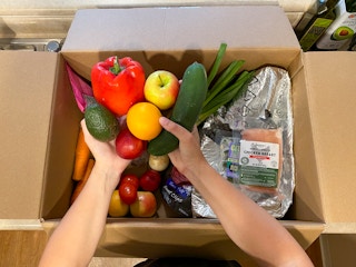 Produce from an imperfect foods grocery box.