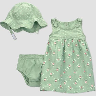 Baby Tulip Dress and Hat Set