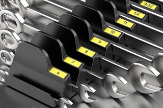 close up of wrench organizer