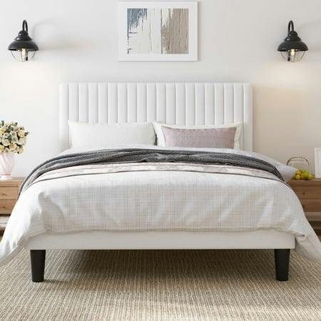 Queen Upholstered Platform Bed Frame
