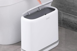 Bathroom Trash Can With Lid, Only $14.99 on Amazon (Reg. $60) card image