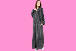 Walmart women's zip-up fleece robe