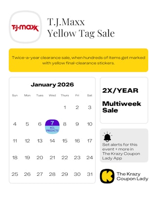 TJMaxx Yellow Tag Sale Dates