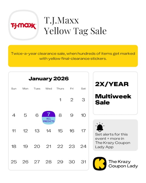 TJMaxx Yellow Tag Sale Dates