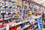 area shot of toy section at dollar general
