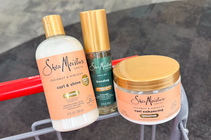 Sheamoisture products on a shopping cart
