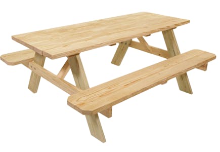 Style Selections Pine Rectangle Picnic Table