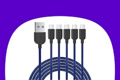 USB Type-A to C Cable 5-Pack, Just $3.49 on Amazon card image