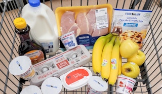 Food Lion groceries in a shopping cart