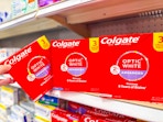 Colgate Optic White Advanced Toothpaste on shelf