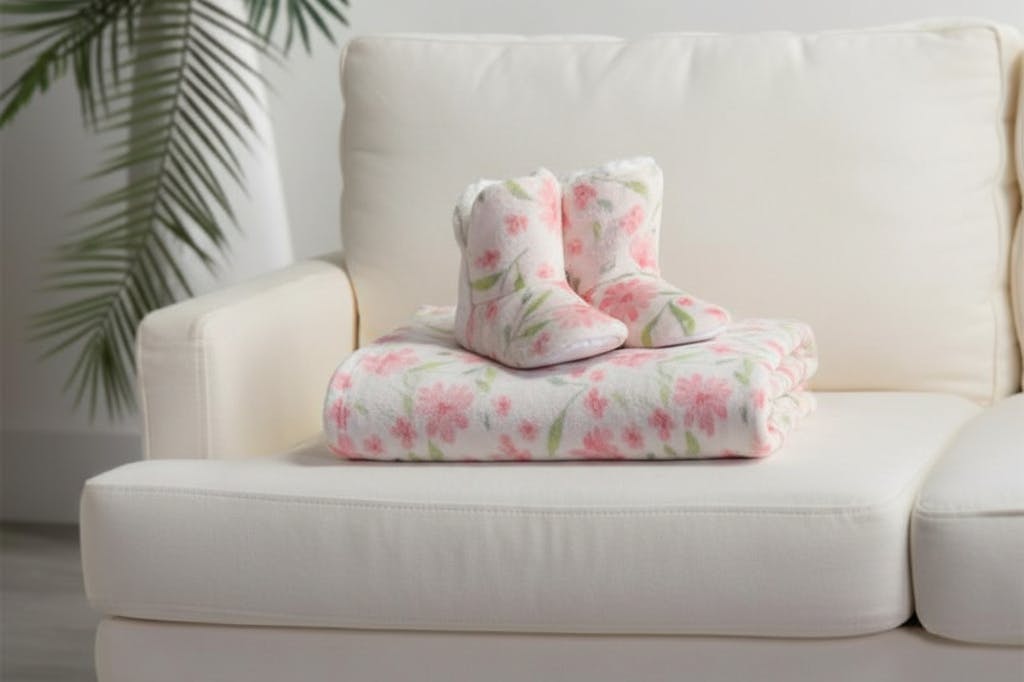 Warm & Cozy Throw and Bootie Set