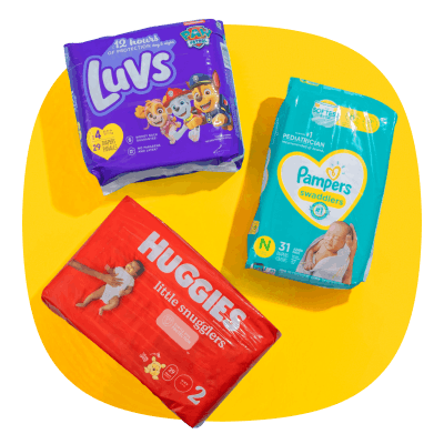 Squircle shaped image of Diaper themed commercial photography