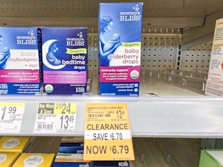 elderberry drops with a $6.79 clearance tag