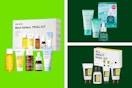 skincare kits on a collage