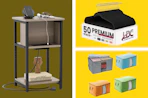room storage items in a collage