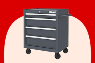 Stock image of a Kolbalt Drawer in gray from Lowe's