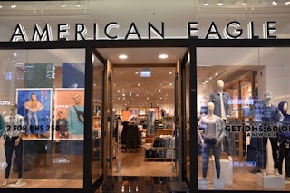 the outside of an american eagle store at the mall