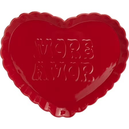 Red Ceramic Heart Serving Tray