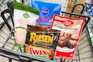 dollar tree groceries in a cart