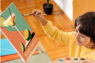 child painting a canvas