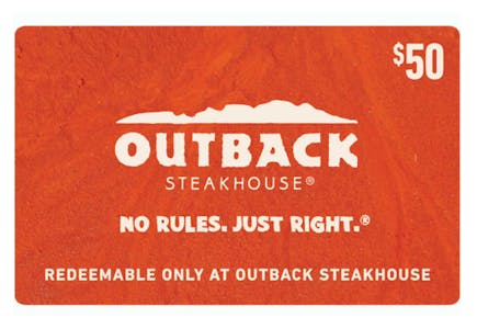 Outback Steakhouse $50 Gift Card