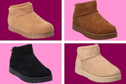 SO Women's Cozy Mini Booties, Just $17.39 at Kohl's card image